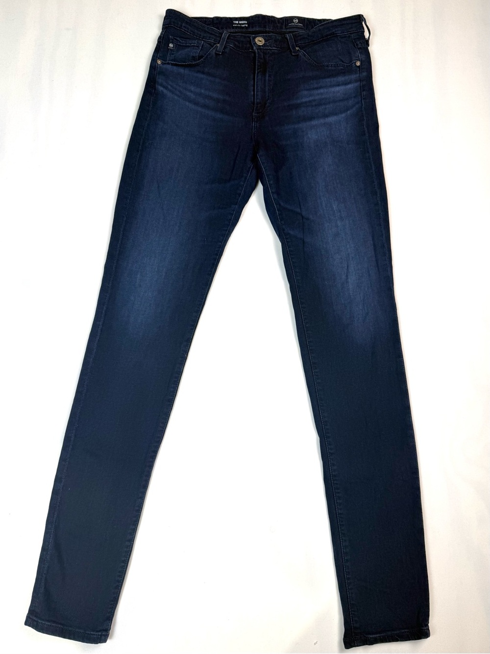 AG Adriano Goldschmied The Middi Mid-Rise Legging Jeans Size 29R Dark Wash Skinn